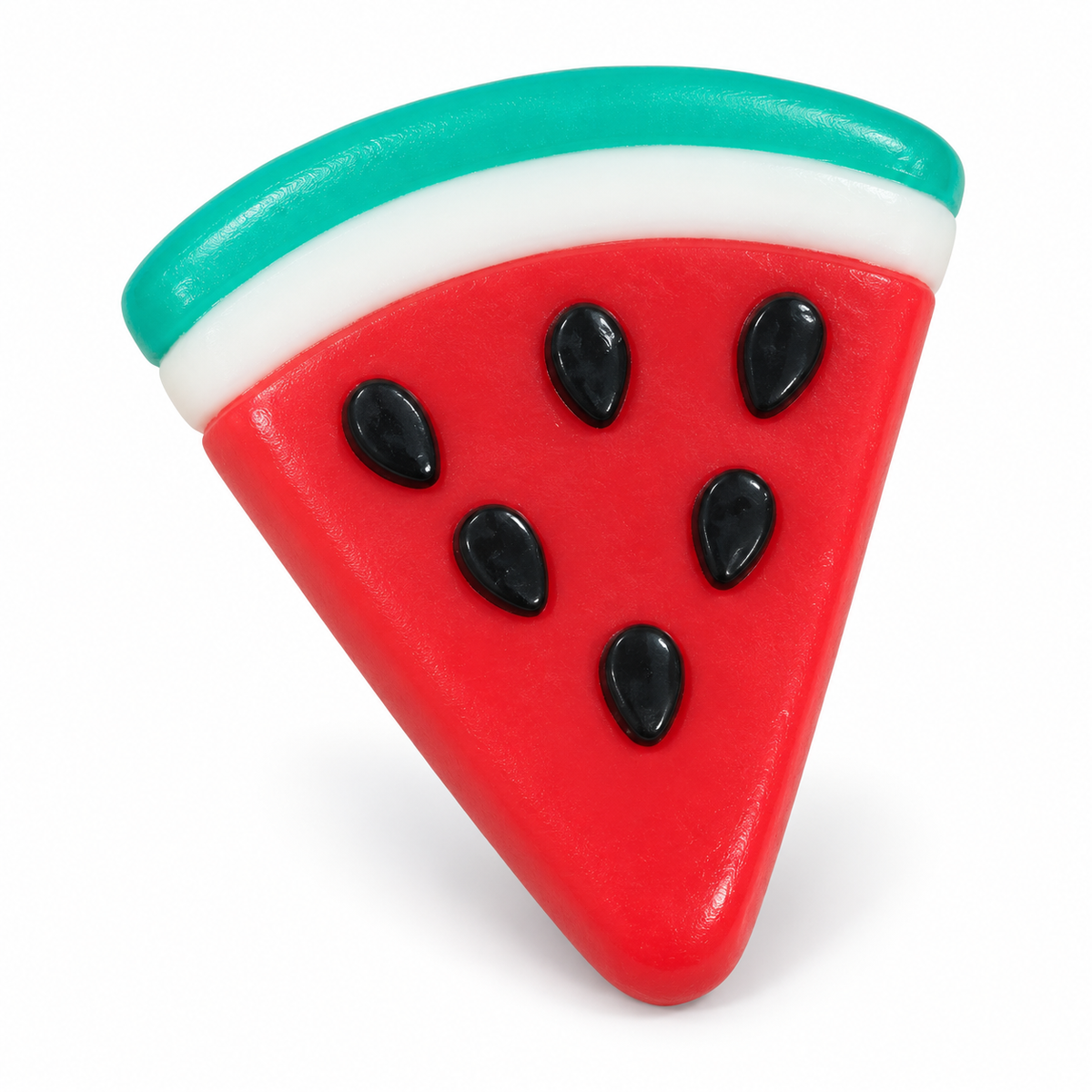 Watermelon slice squishy with black seeds