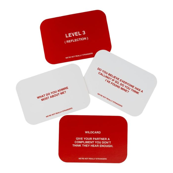 We're Not Really Strangers Card Game