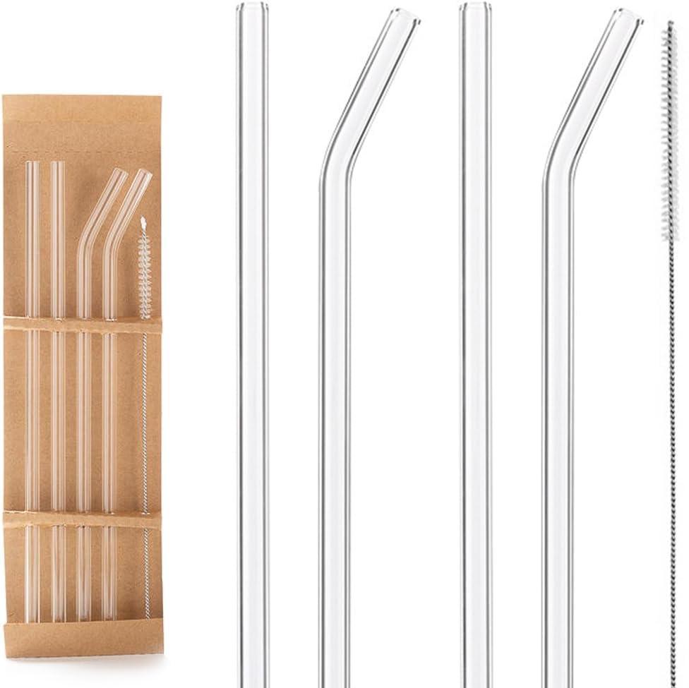 5pc Set Transparent Glass Straws