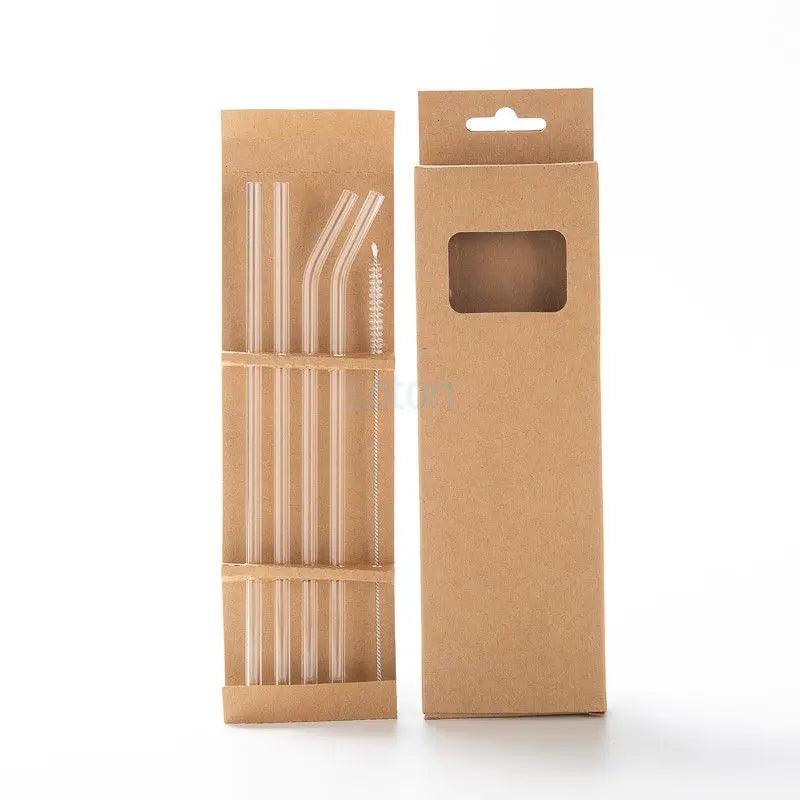 5pc Set Transparent Glass Straws