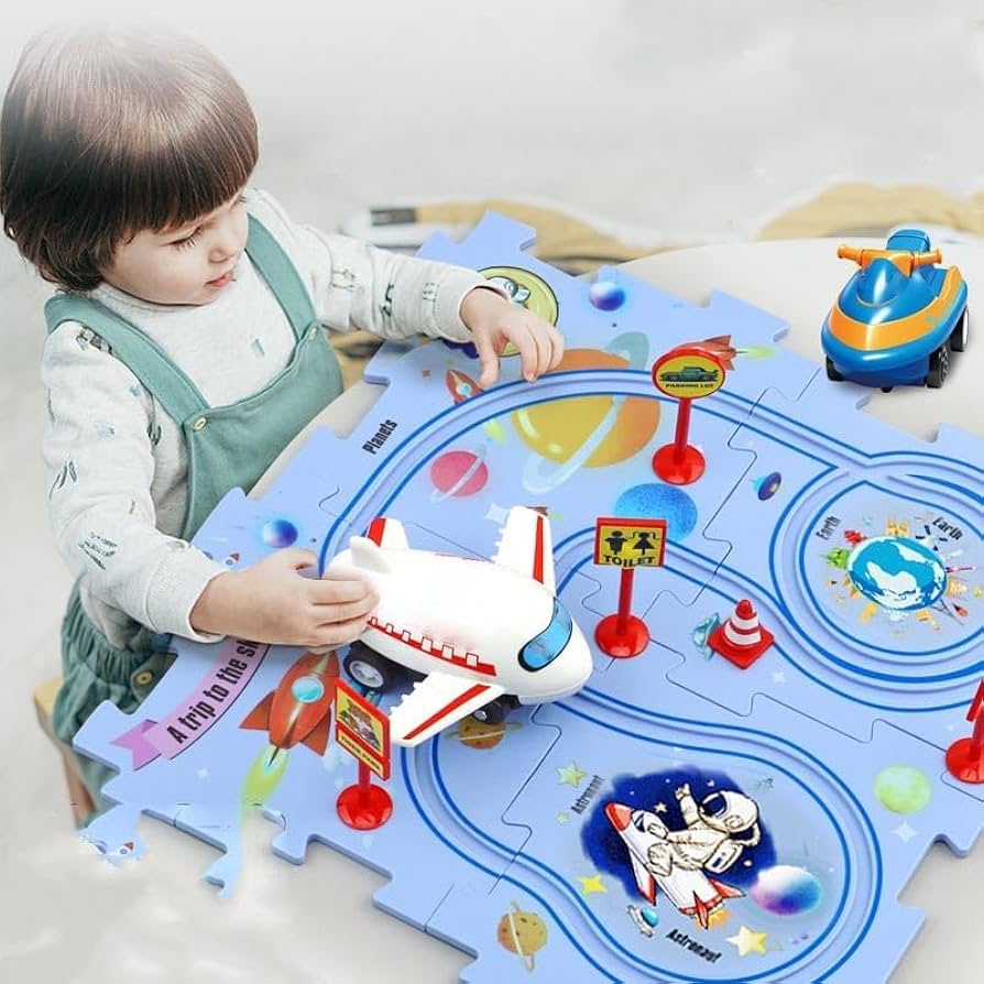 4pcs Puzzle Airplane Track