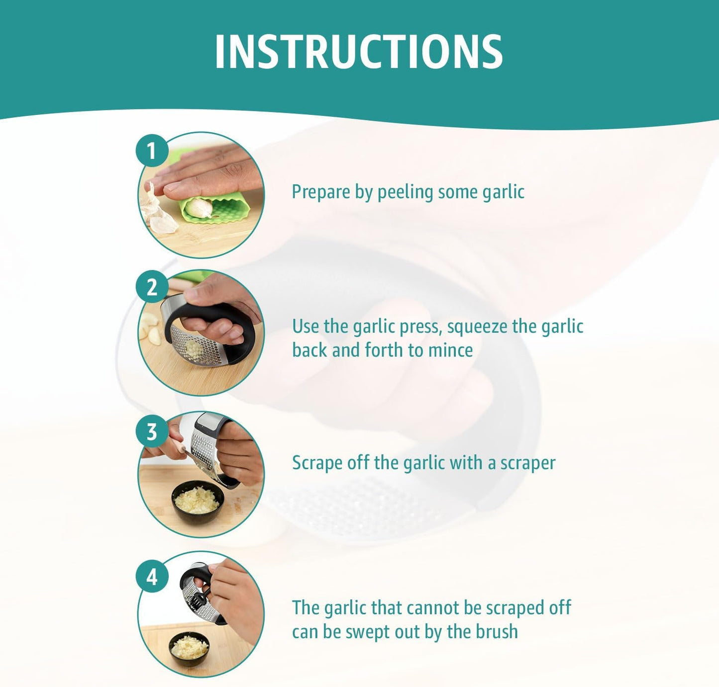 Stainless Garlic Crusher Press