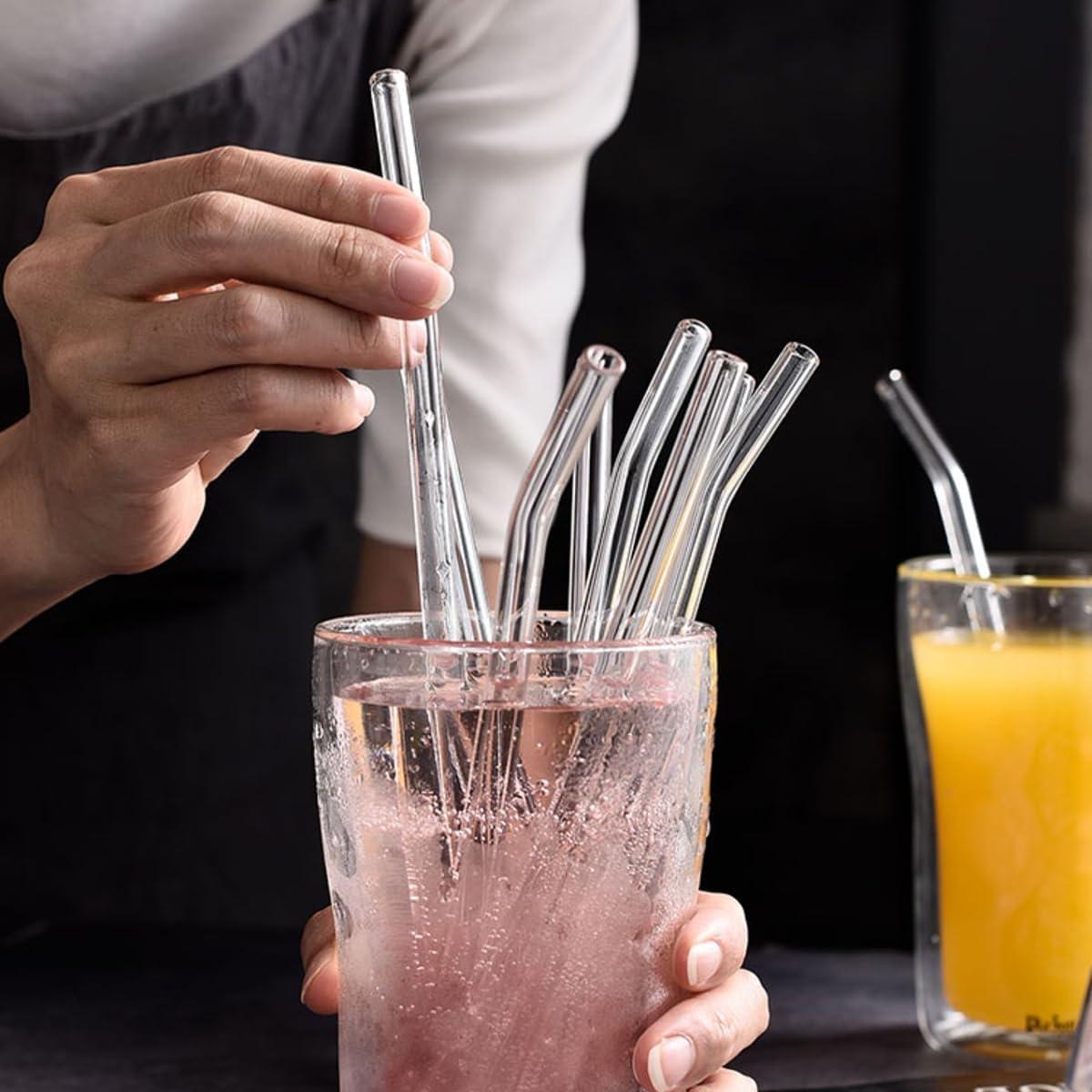 5pc Set Transparent Glass Straws