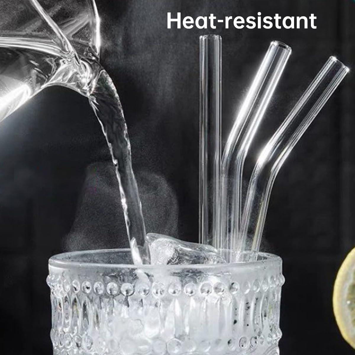 5pc Set Transparent Glass Straws