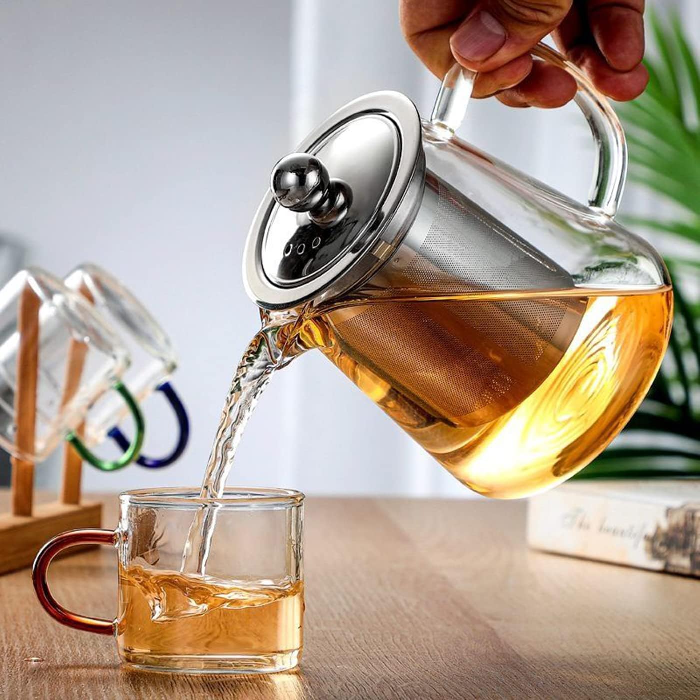 Heat-Safe Glass Teapot with Stainless Infuser 750mL