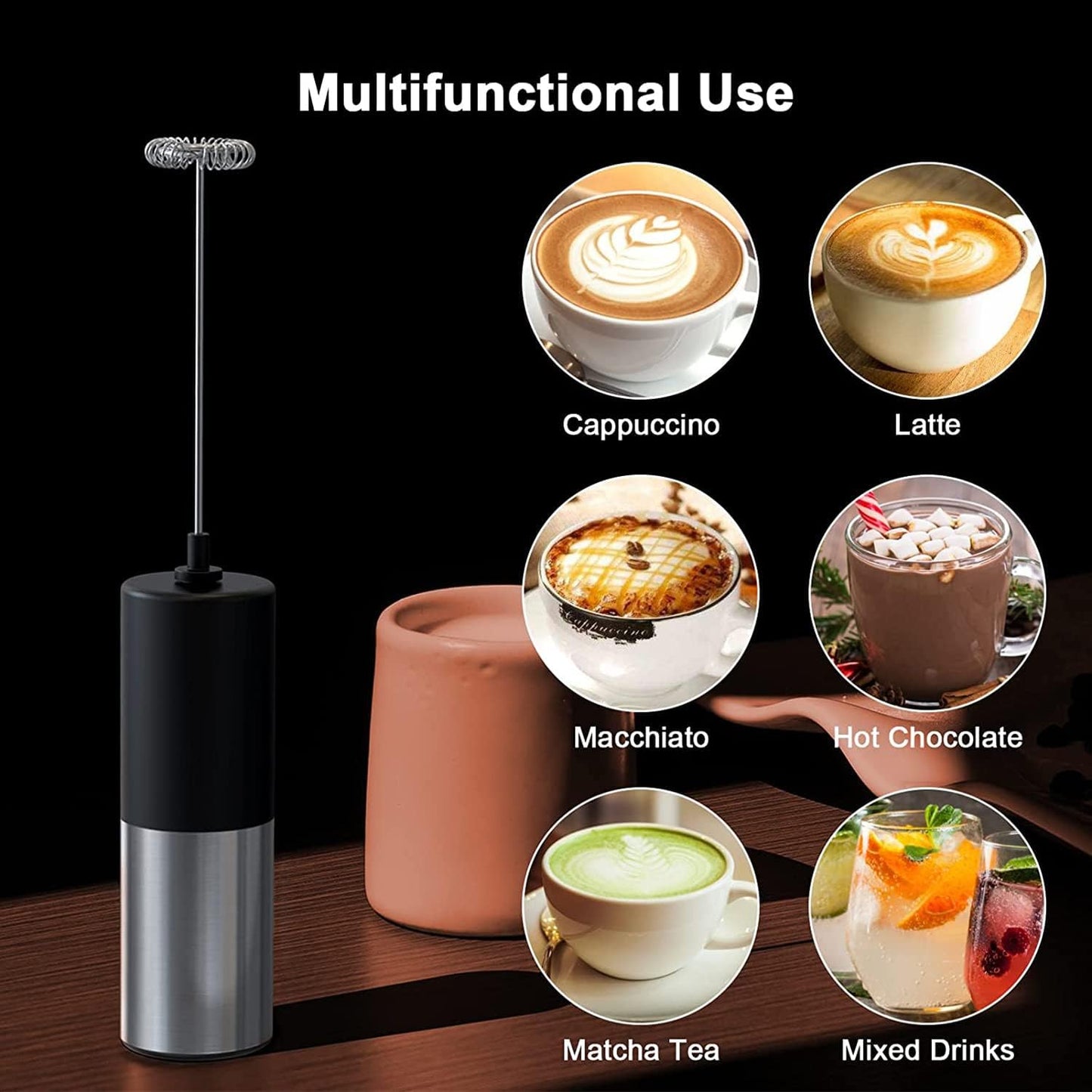 Handheld Electric Milk and Coffee Mixer