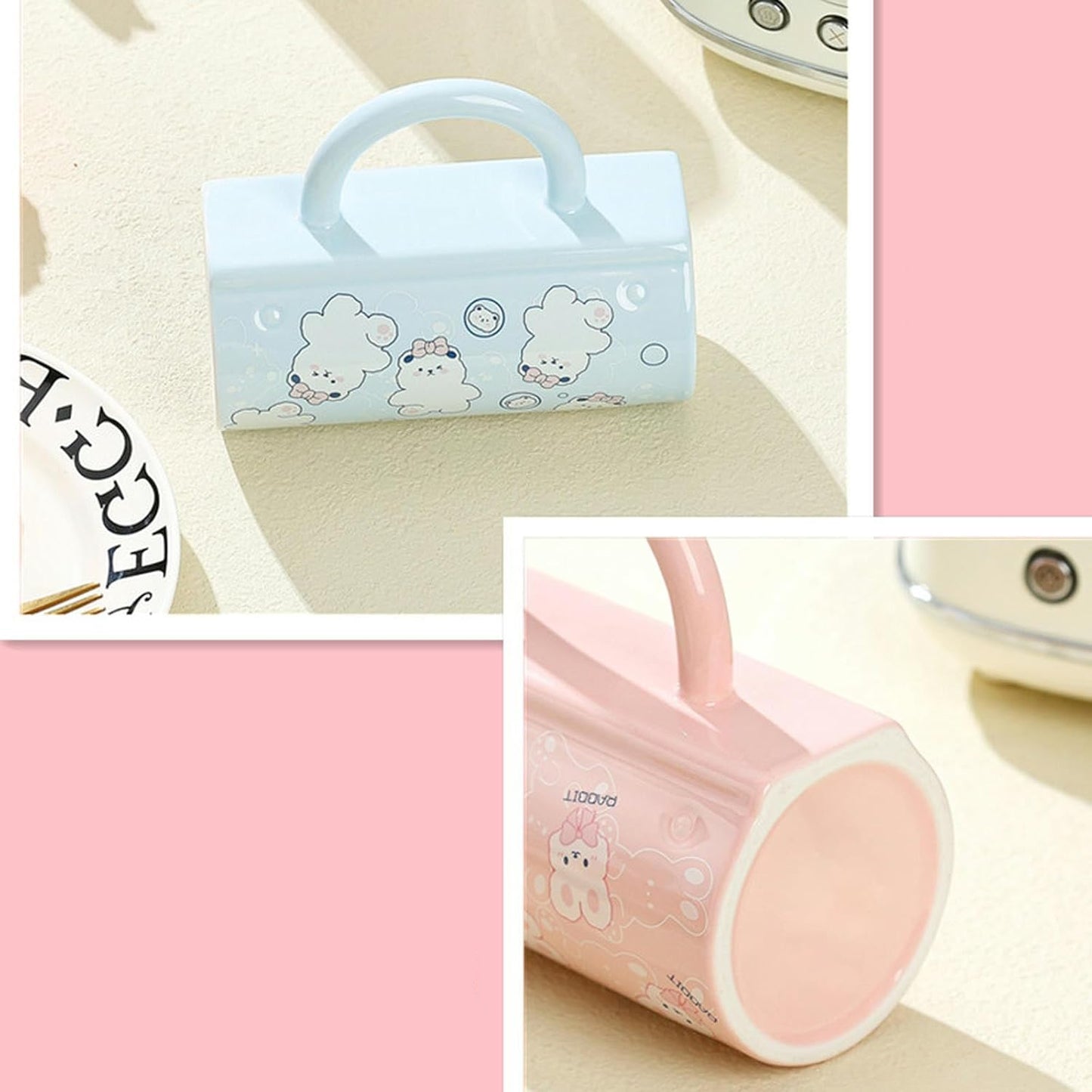 Cute Handbag Shaped Glass Mug 550mL
