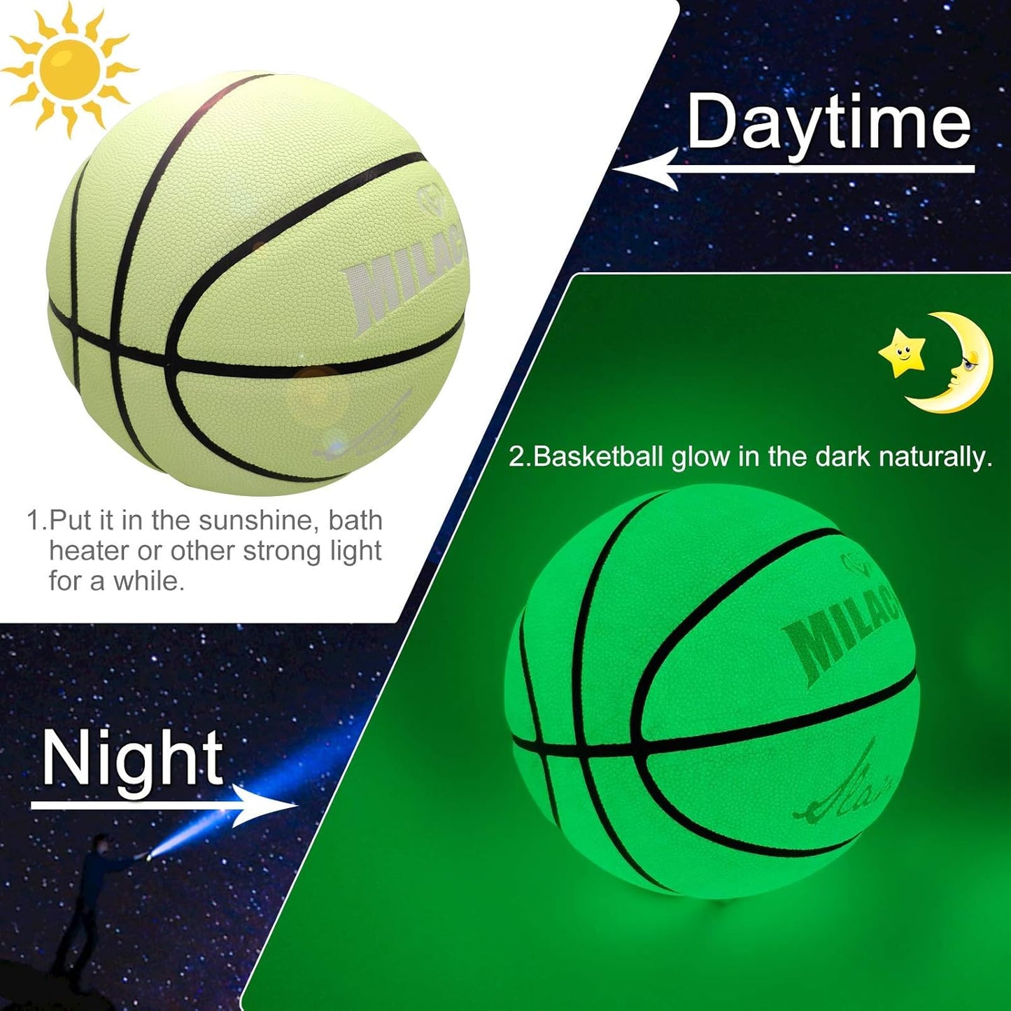 Night-Play Reflective Glowing Basketball