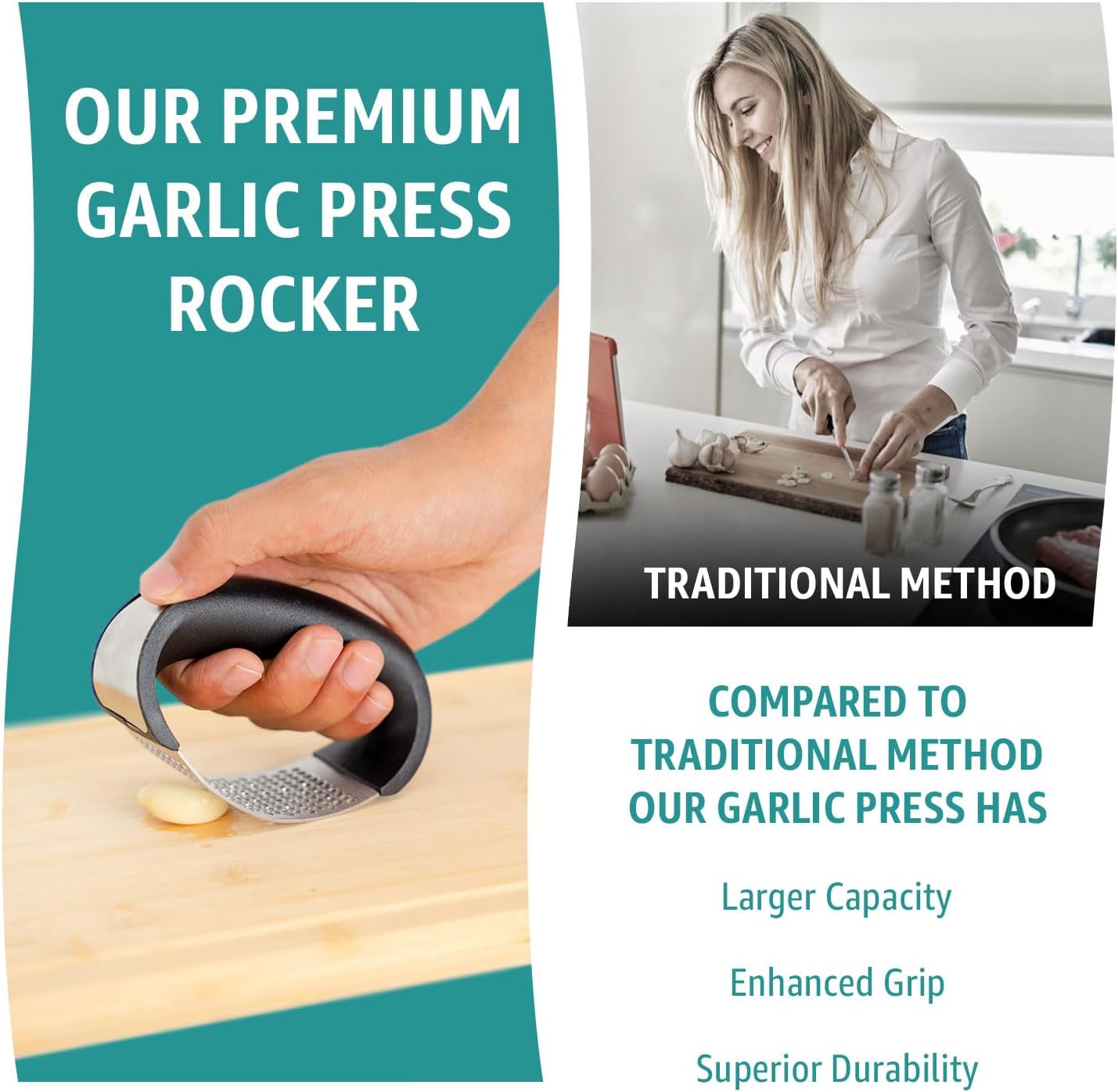 Stainless Garlic Crusher Press
