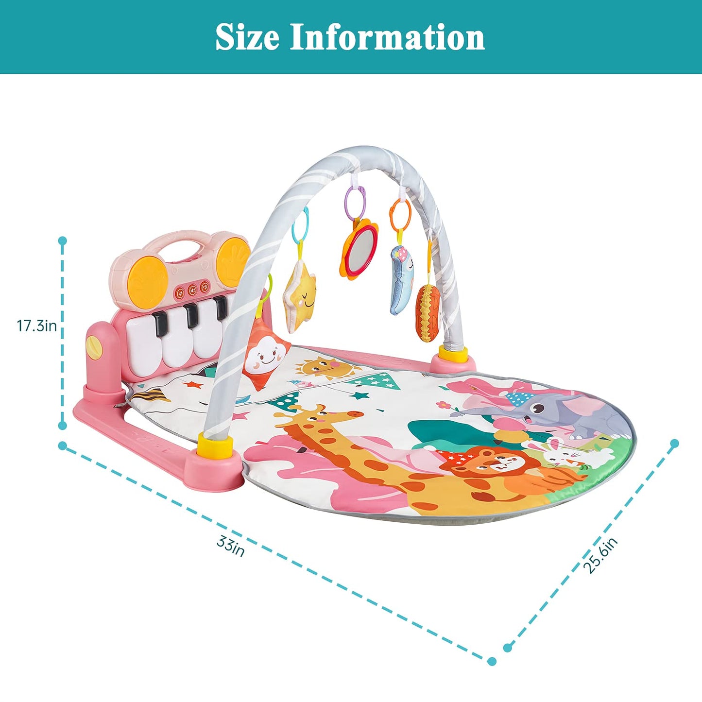 3-in-1 Baby Piano Gym & Activity Play Mat