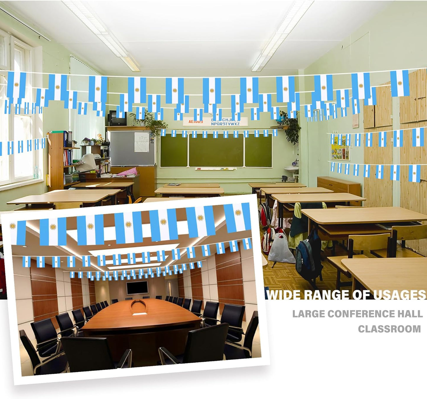 Argentina Banner 10 Flags 20x30 cms