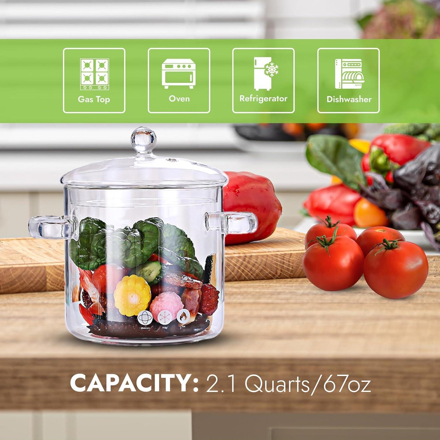 Glass Cooking Pot 1.9L