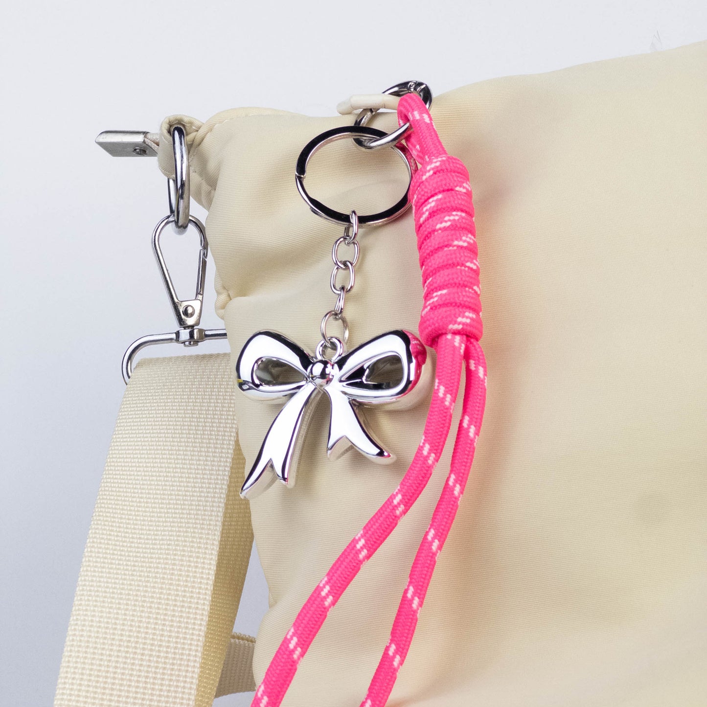 Metallic Bow Rope Keychain