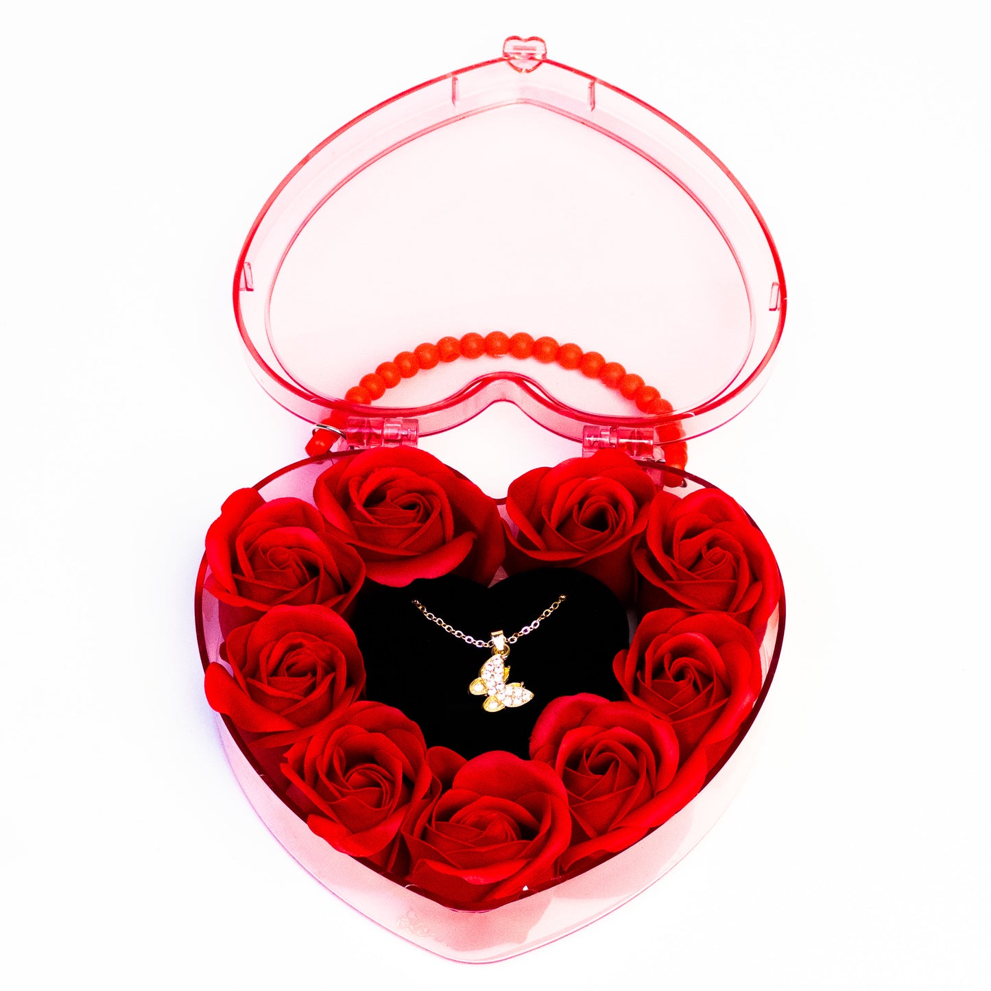 Heart-Shaped Rose Jewelry Gift Box