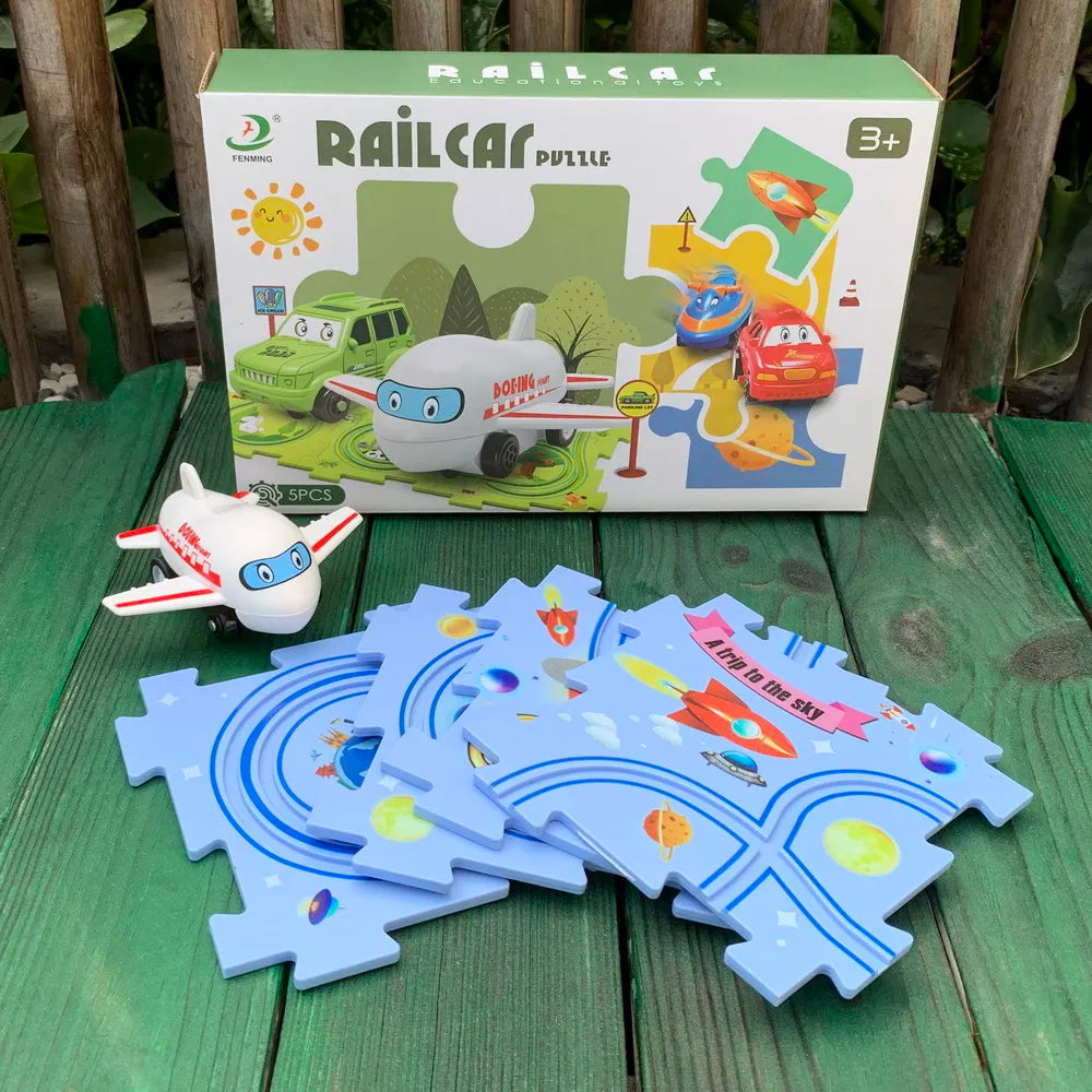 4pcs Puzzle Airplane Track