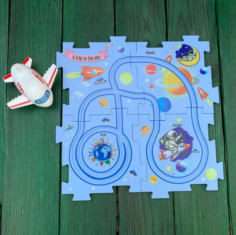 4pcs Puzzle Airplane Track
