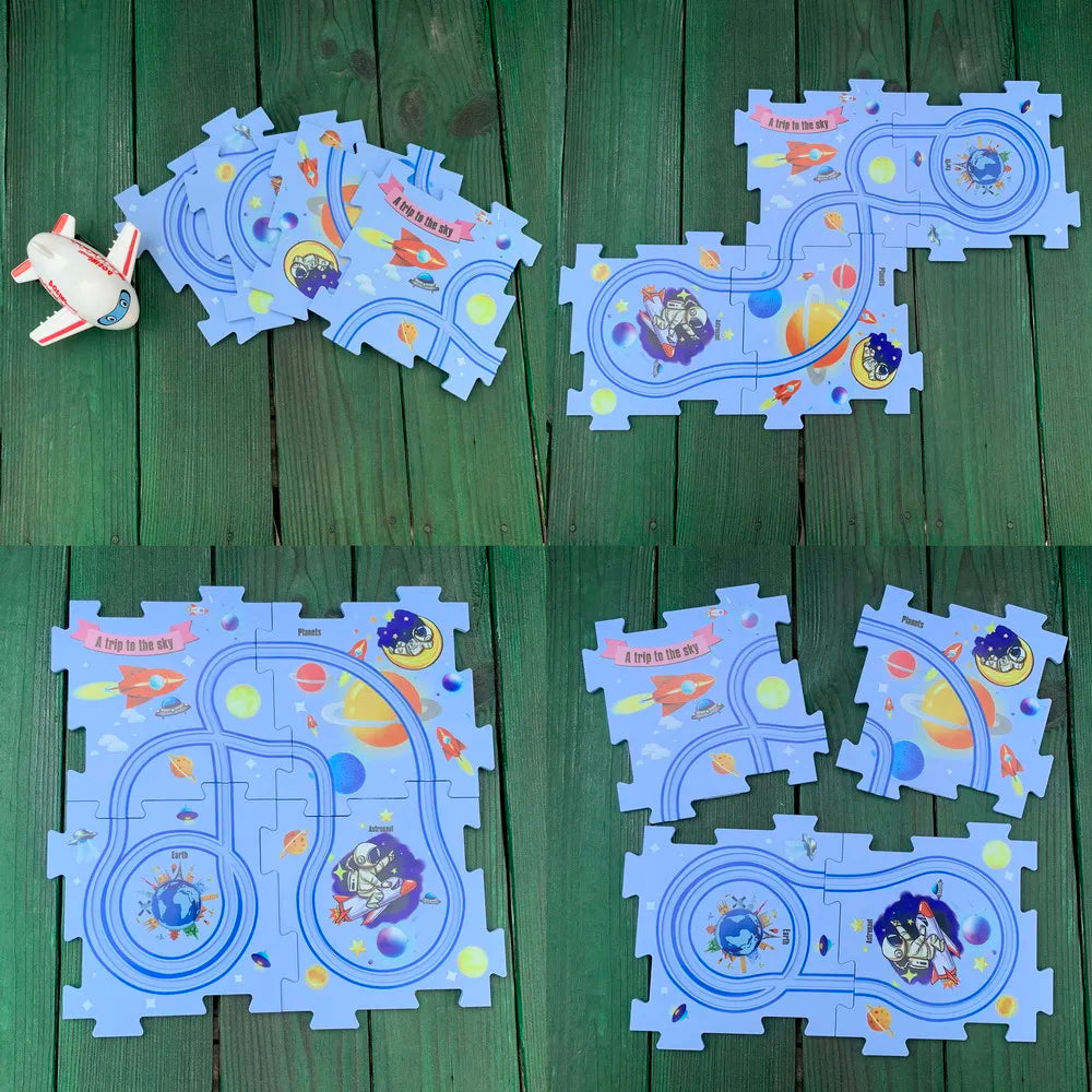 4pcs Puzzle Airplane Track