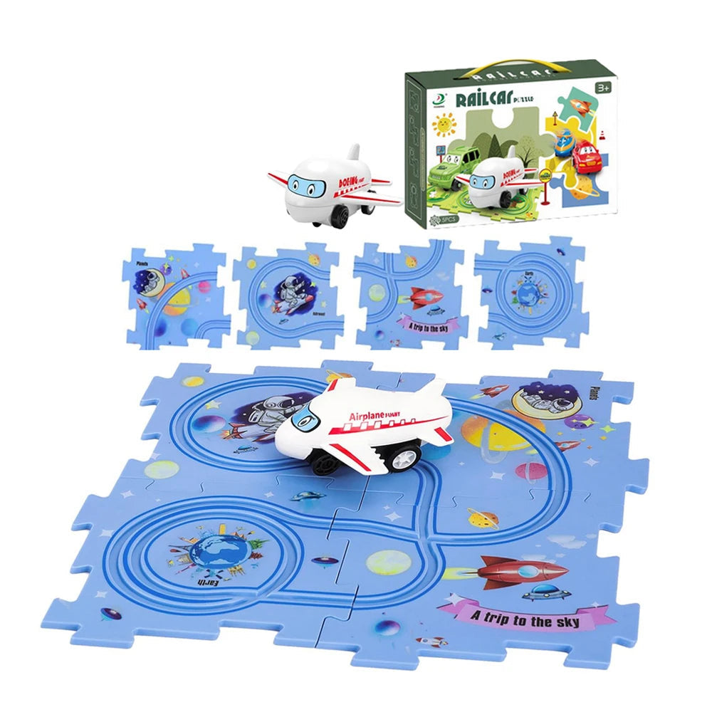 4pcs Puzzle Airplane Track