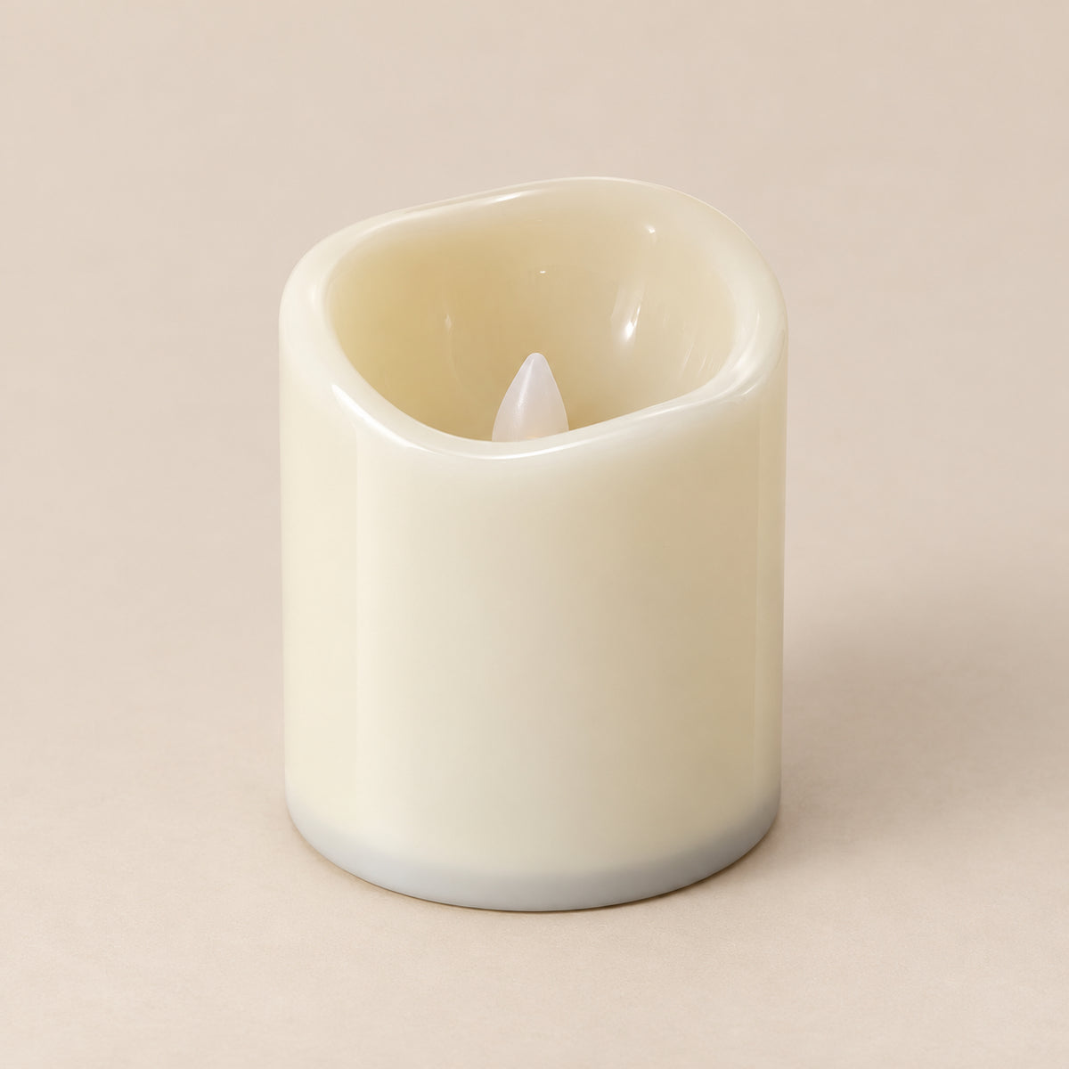 Ivory LED pillar candle, 9 cm, switched off
