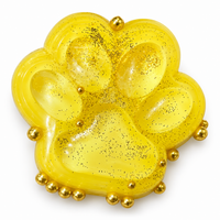 Yellow transparent glitter paw squishy