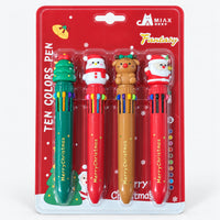 Christmas 10-color pens 4-pack on a display card