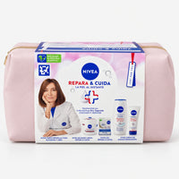 Repair and care body gift set in its pink cosmetic bag with gift sleeve
