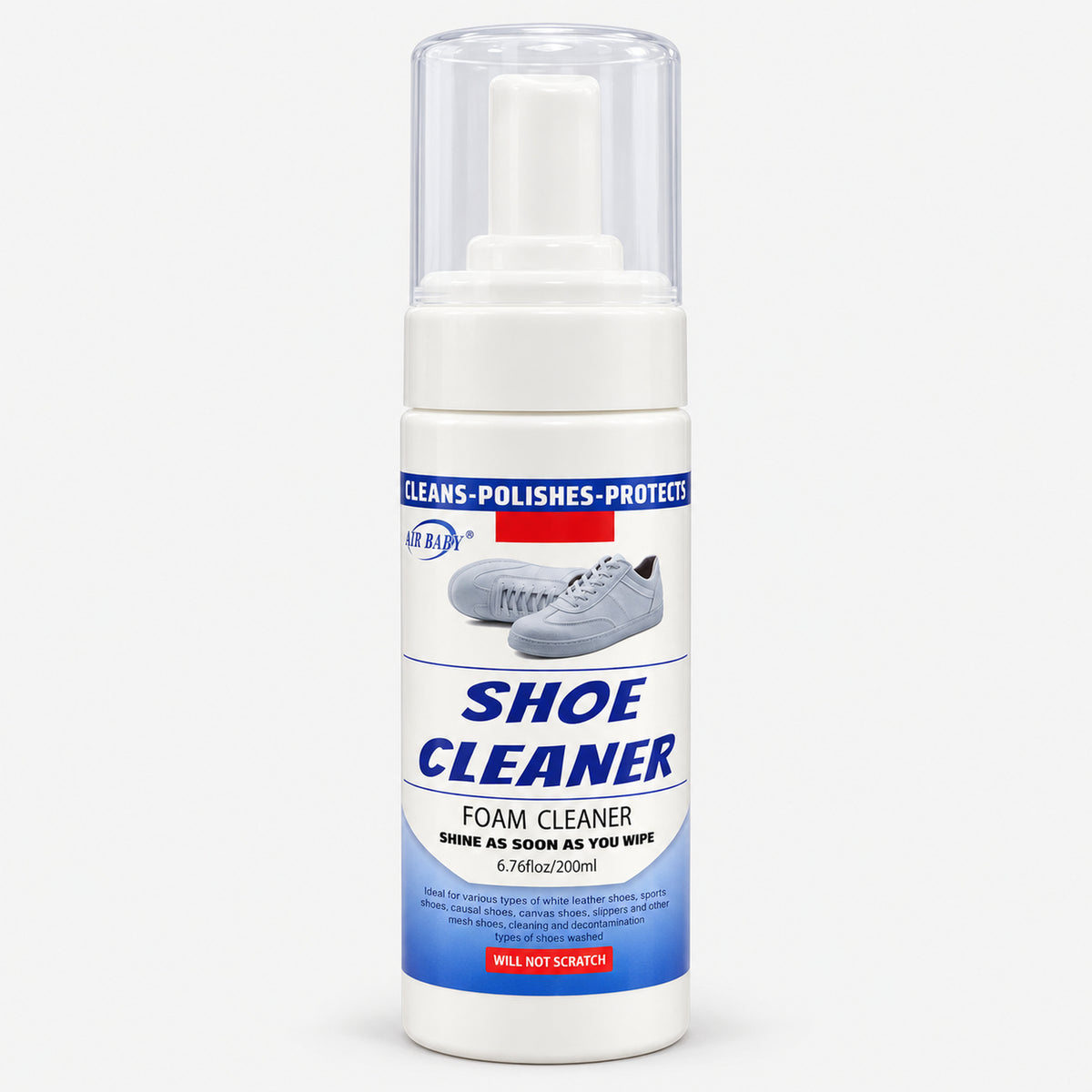 Instant foam shoe cleaner bottle, 200ml