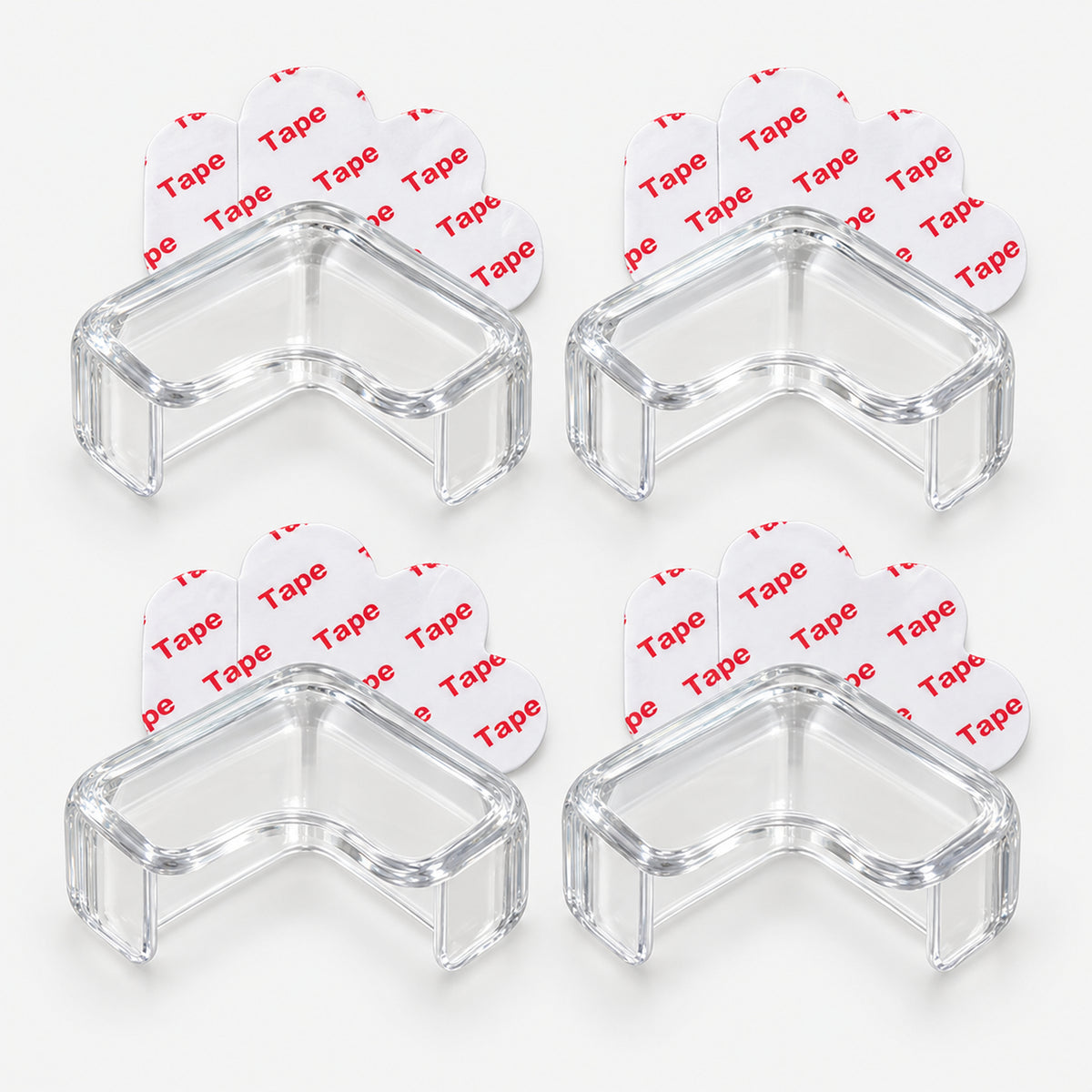 4 clear edge corner protectors with adhesive tape