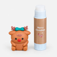Reindeer Christmas glue stick with the cap off