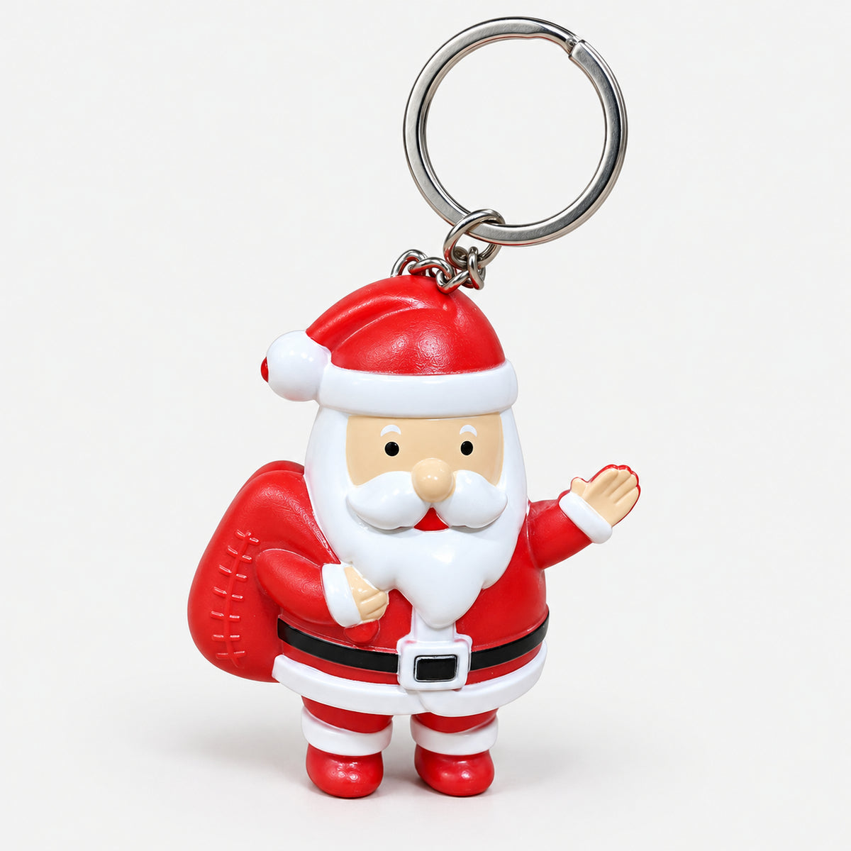 Santa Christmas keychain with LED and sound, light off