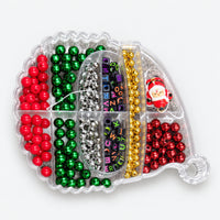 Christmas beads set in a Santa hat shaped case with a Santa charm