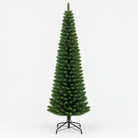 Slim pencil Christmas tree, 180cm, with a black metal stand