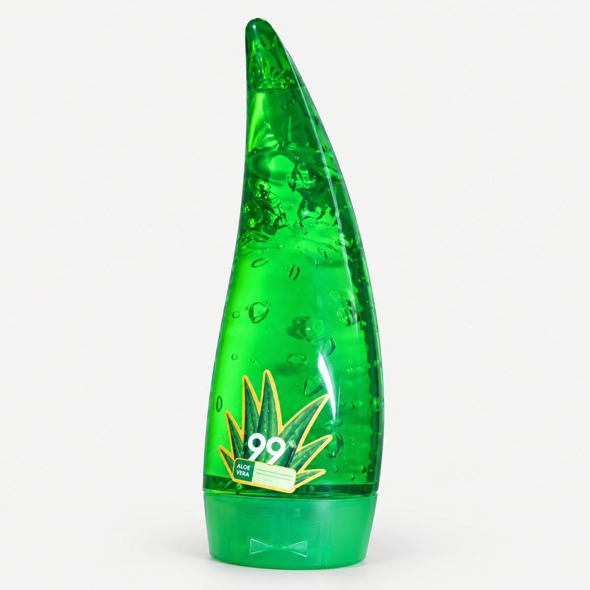 Aloe vera gel leaf bottle from the side