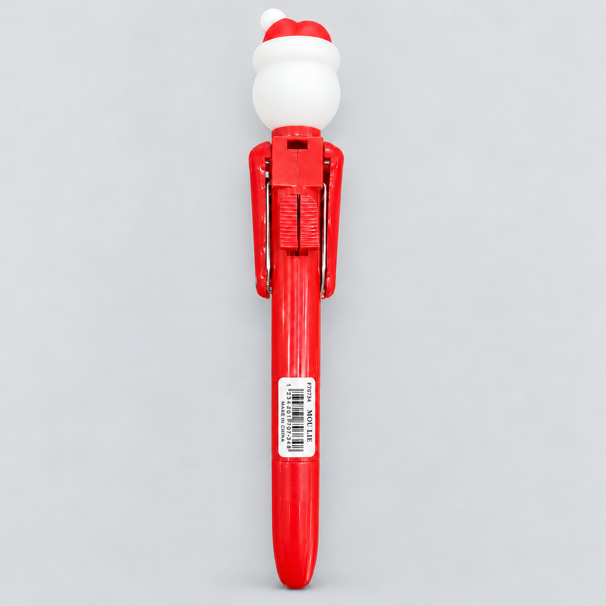 Back of the red Santa boxing pen showing the punching mechanism