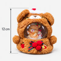 Brown bear plush snow globe measurements: 12 cm high
