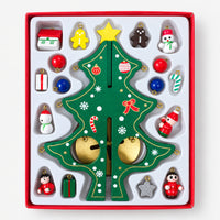 Christmas tree ornament kit in its red gift box