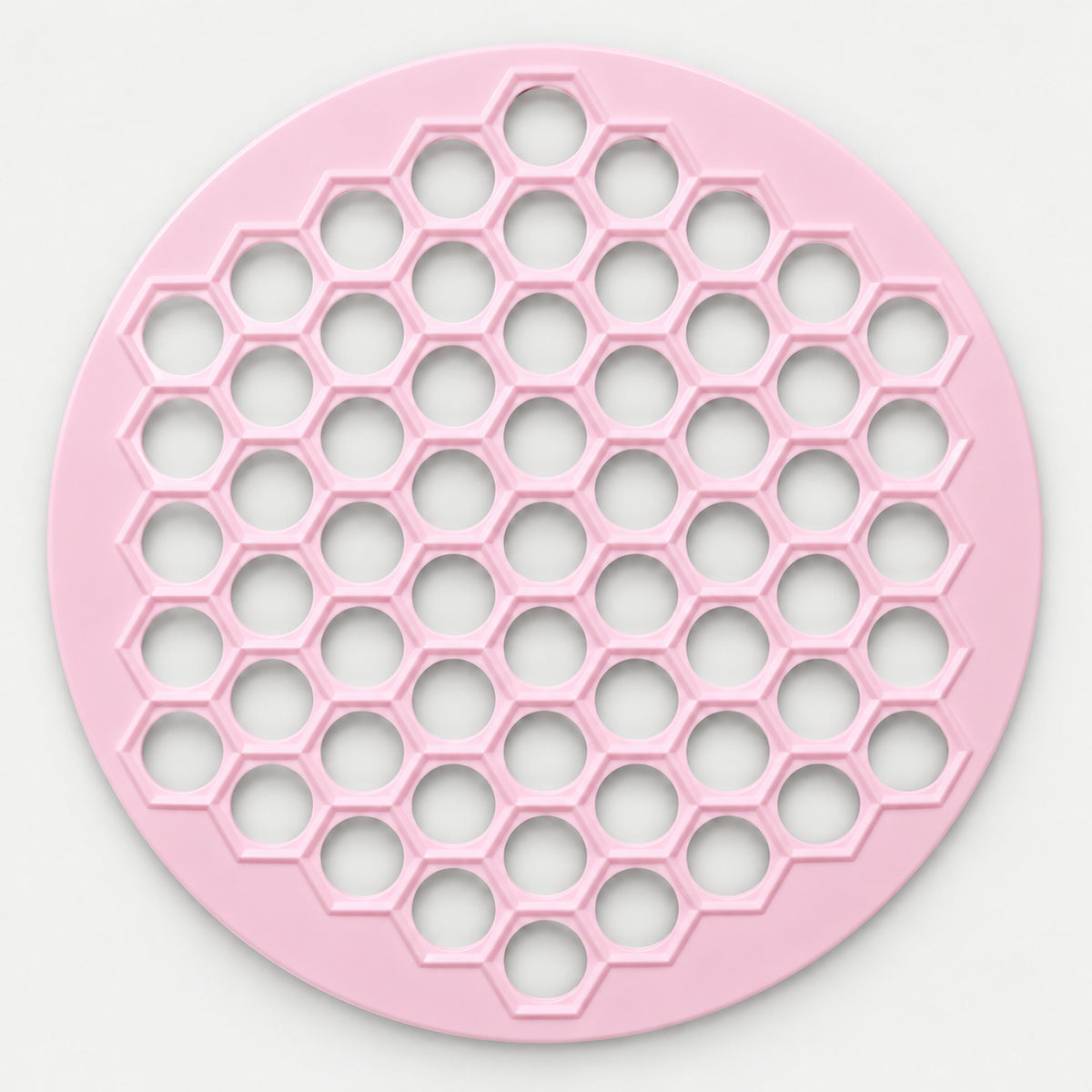 Pink round honeycomb chichbarak dumpling mould