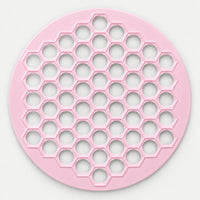 Pink round honeycomb chichbarak dumpling mould
