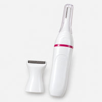 White and pink precision beauty trimmer with 2 heads