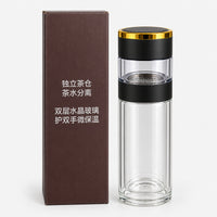 Glass tea infuser bottle with its gift box