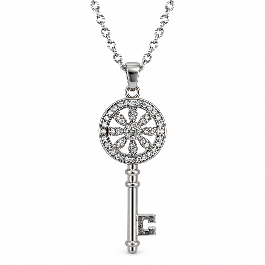 Key of Love Necklace – Sparkling Key Pendant