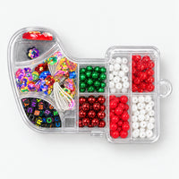 Christmas beads set in a stocking shaped case with sequins and pearls