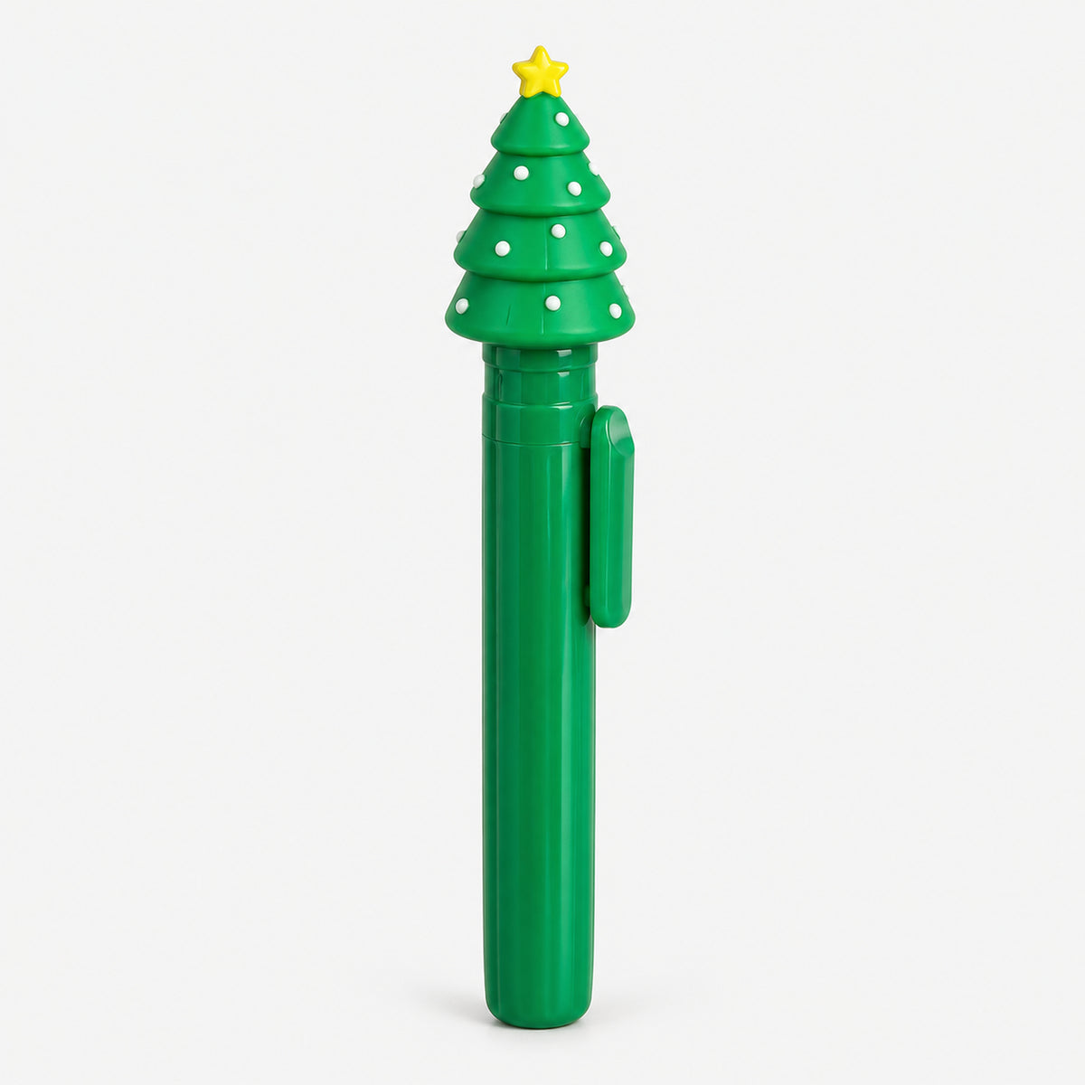 Green Christmas blue pen with 3D Christmas tree and gold star