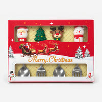 Christmas cutlery set in its closed Merry Christmas gift box