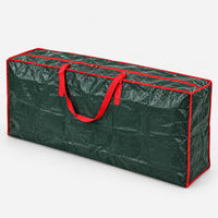 Green Christmas tree storage bag with red trim, 165cm