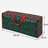 Green Christmas tree storage bag measuring 165 x 38 x 76cm