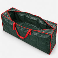 Open green Christmas tree storage bag