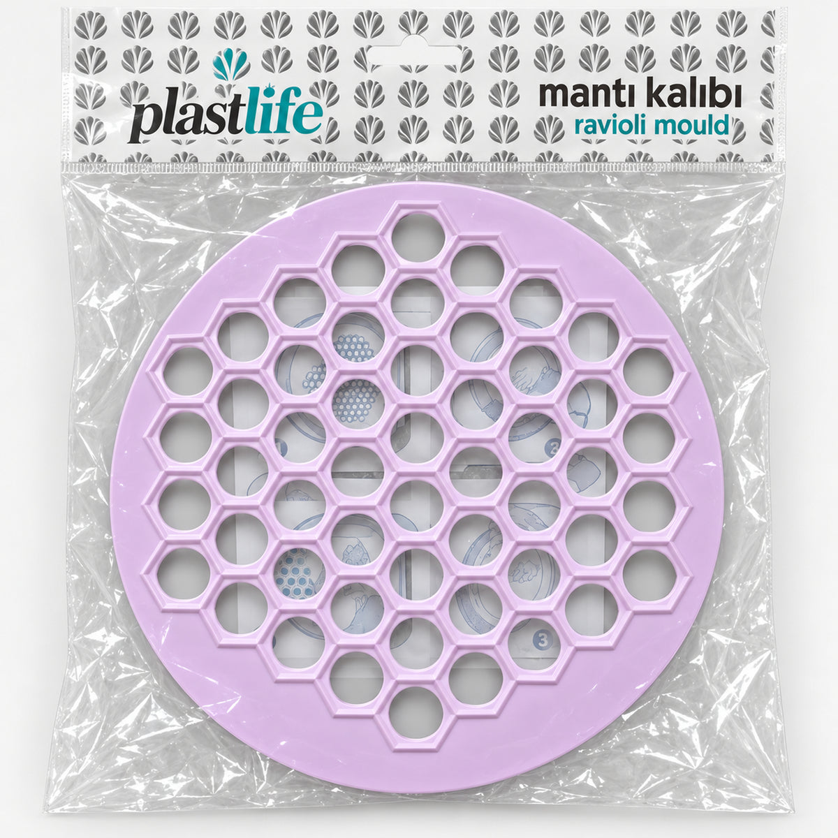 Lavender chichbarak and ravioli mould in its package