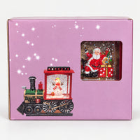 Christmas train LED decoration in its pink window gift box