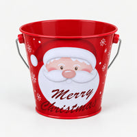Red Merry Christmas Santa tin bucket, 12 cm
